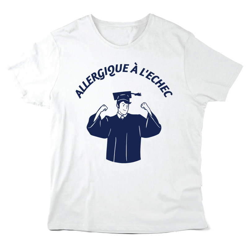 T-Shirt imprimé à message - Cadeau diplôme  - Allergique avec moi
