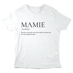 T-Shirt imprimé à message - Cadeau famille - Définition mamie