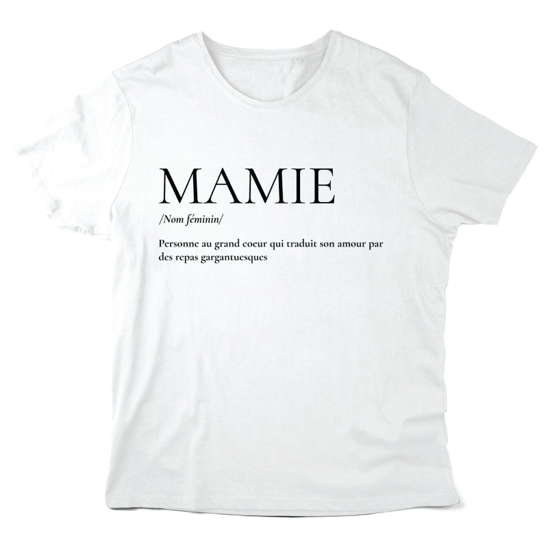 T-Shirt imprimé à message - Cadeau famille - Définition mamie