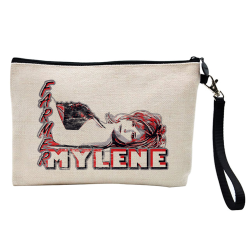 Pochette Trousse à crayons et maquillage - Lin - Cadeau célébrité - Mylène Farmer