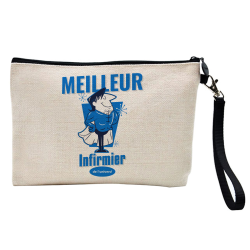 Pochette Trousse à crayons et maquillage - Lin - Cadeau métiers soignants - meilleur infirmier