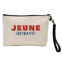 Pochette Trousse à crayons et maquillage - Lin - Cadeau retraite - Jeune retraité