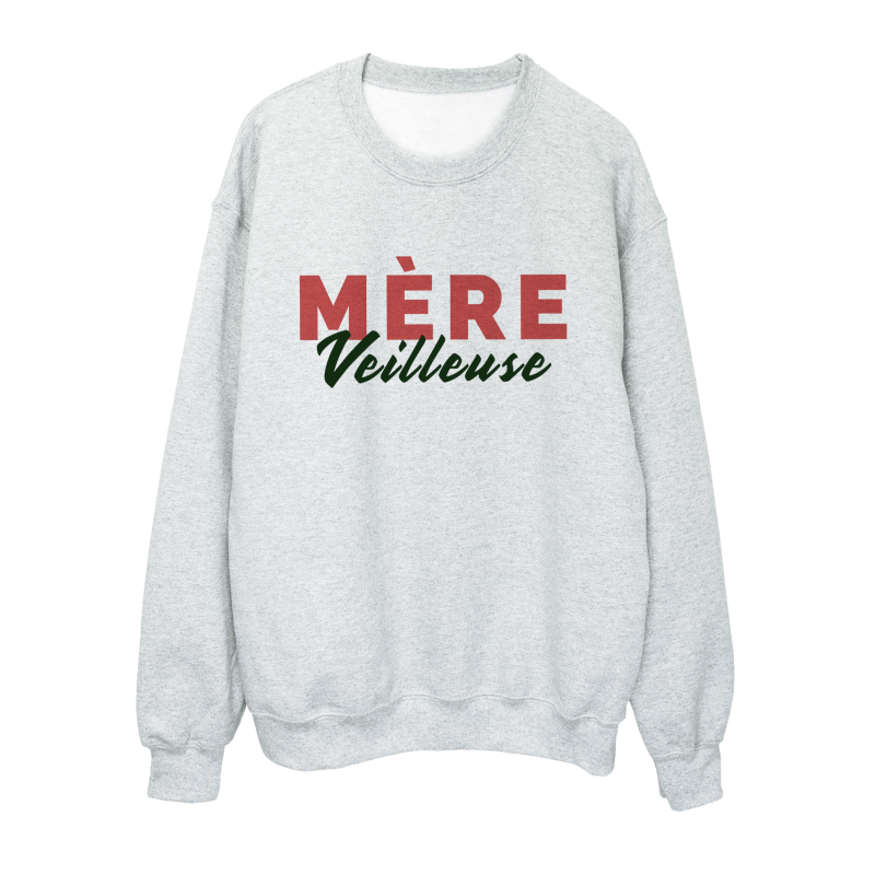 Sweat shirt imprimé à message - Cadeau fête des mères - Mère veilleuse