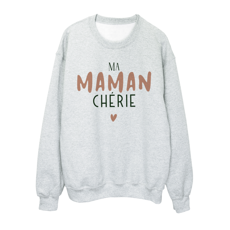 Sweat shirt imprimé à message - Cadeau fête des mères - Ma maman chérie