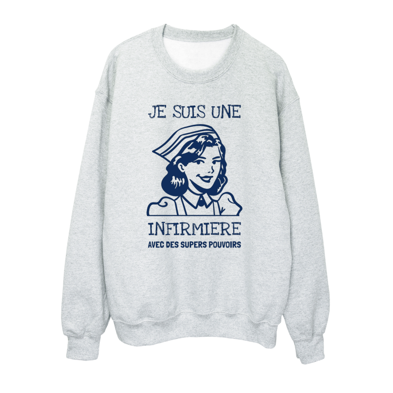 Sweat shirt imprimé à message - Cadeau métiers - Je suis une infirmière avec option râleuse