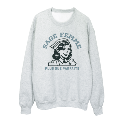 Sweat shirt imprimé à message - Cadeau métiers - Sage femme plus que parfaite