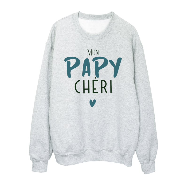 Sweat shirt imprimé à message - Cadeau fête grands pères - Mon papy chéri