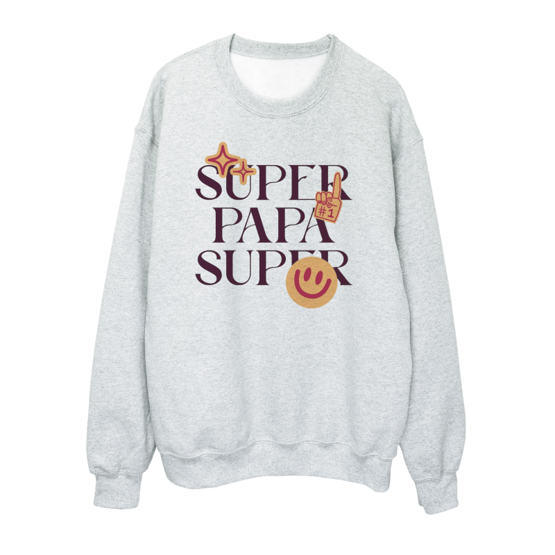 Sweat shirt imprimé à message - Cadeau fête des pères - super papa