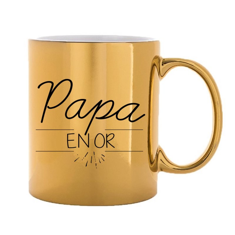 Mug tasse céramique - Doré Or - Cadeau fête des pères - Papa en or