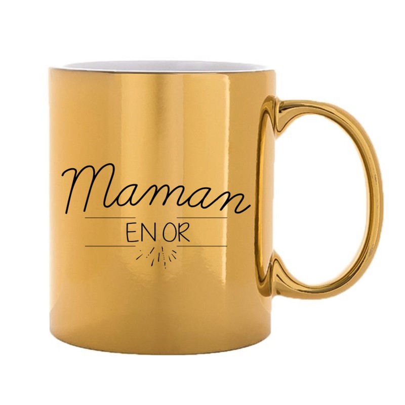 Mug tasse céramique - Doré Or - Cadeau Fête des mères - Maman en or