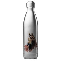 Bouteille gourde isotherme acier inox  - 500 ml - Illustration équitation Cheval