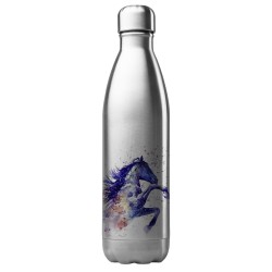Bouteille gourde isotherme acier inox  - 500 ml - Illustration équitation Cheval