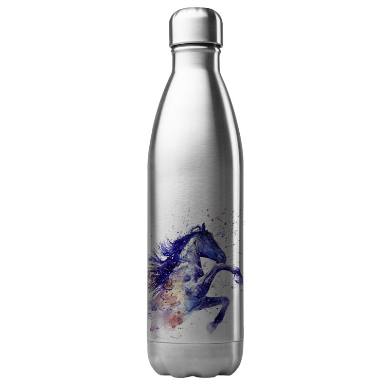 Bouteille gourde isotherme acier inox  - 500 ml - Illustration équitation Cheval