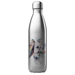 Bouteille gourde isotherme acier inox  - 500 ml - Illustration équitation Cheval