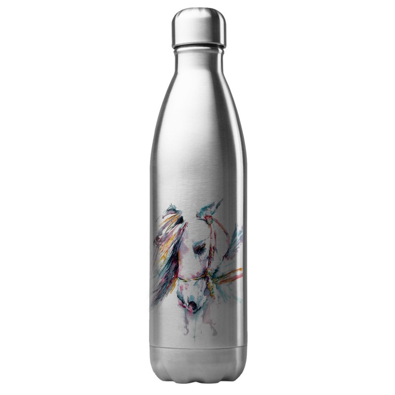 Bouteille gourde isotherme acier inox  - 500 ml - Illustration équitation Cheval