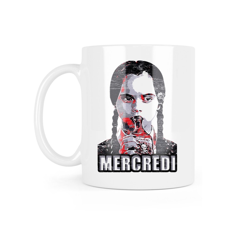 Mug céramique à message - Cadeau série cinéma - Mercredi