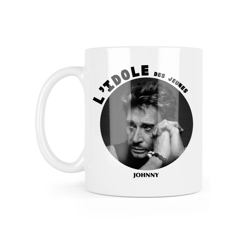 Mug céramique à message - Cadeau Célébrité - L'idole des jeunes johnny