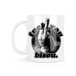 Mug céramique à message - Cadeau cinéma humour - Addams la chose Fuck you bisou