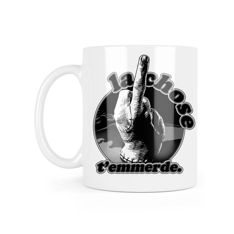 Mug céramique à message - Cadeau cinéma humour - Addams la chose La chose t'emmerde