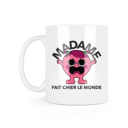 Mug céramique à message - Cadeau humour - Madame fait chier le monde
