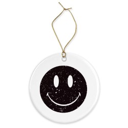 Décoration céramique - Ornement Noël sapin -  imprimé illustration Smiley - France