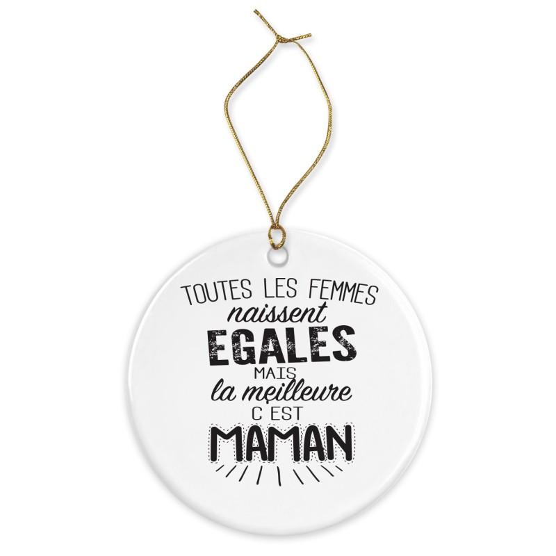 Décoration céramique - Ornement Noël sapin -  imprimé citation Les meilleures c'est maman - France
