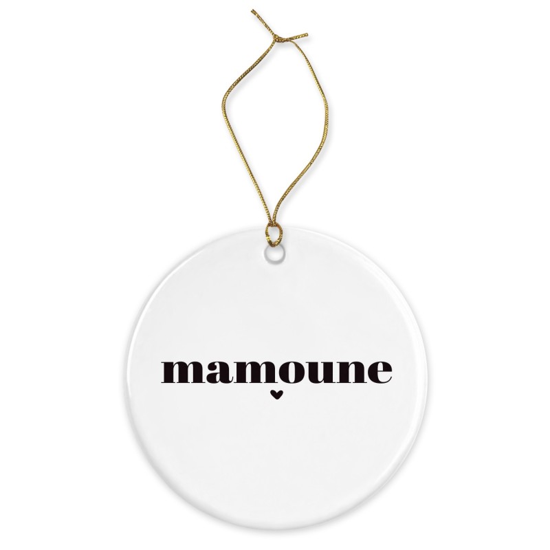 Décoration céramique - Ornement Noël sapin -  imprimé citation maman mamoune - France