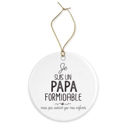 Décoration céramique - Ornement Noël sapin -  imprimé citation je suis un papa formidable - France
