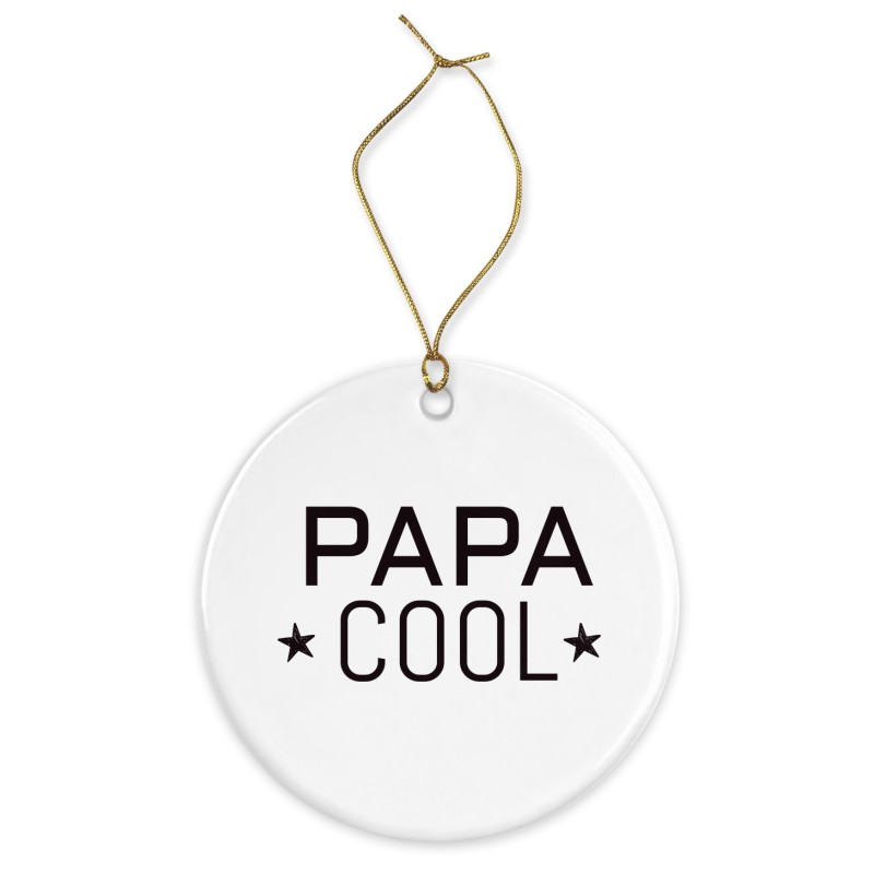 Décoration céramique - Ornement Noël sapin -  imprimé citation papa cool - France
