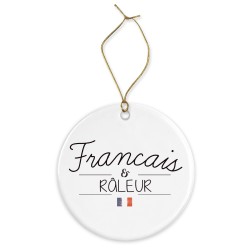 Décoration céramique - Cadeau Ornement Noël sapin -  imprimé citation Français et râleur - France