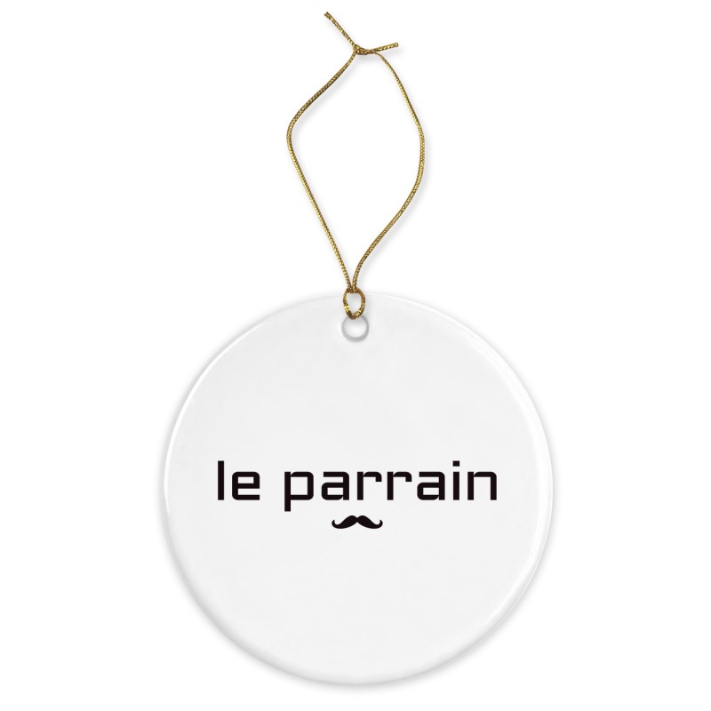 Décoration céramique - Cadeau Ornement Noël sapin -  imprimé citation Le parrain - France