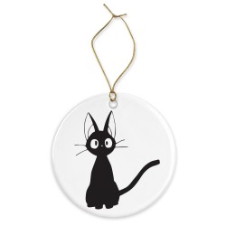 Décoration céramique - Cadeau Ornement Noël sapin -  imprimé illustration manga anime chat noir