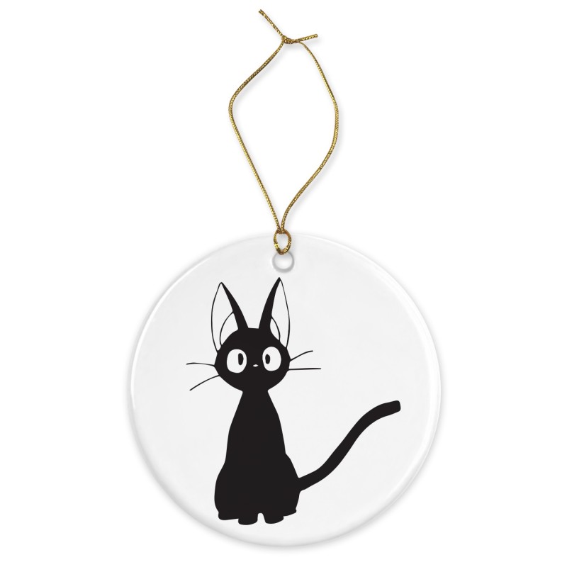 Décoration céramique - Cadeau Ornement Noël sapin -  imprimé illustration manga anime chat noir