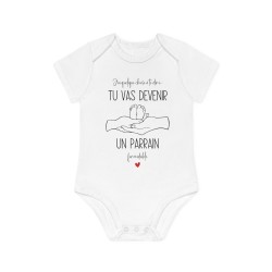 Body Bébé Drôle - Imprimé Humour et Citations - Cadeau Naissance Original - J'ai quelque chose a te dire tu vas devenir parrain