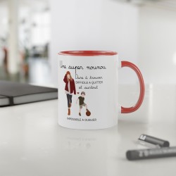 Mug tasse céramique - Idée cadeau avec prénom personnalisé remerciement - Une super nounou dure a trouver et impossible a oublie