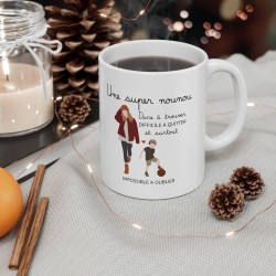 Mug tasse céramique - Idée cadeau avec prénom personnalisé remerciement - Une super nounou dure a trouver et impossible a oublie