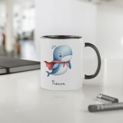 Mug tasse enfant personnalisable avec prénom - Céramique - Cadeau unique - Animaux super héros cerf - France