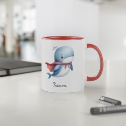 Mug tasse enfant personnalisable avec prénom - Céramique - Cadeau unique - Animaux super héros cerf - France