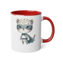 Mug tasse enfant personnalisable avec prénom - Céramique - Cadeau unique - Animaux super héros panthère - France