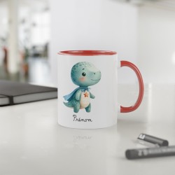 Mug tasse enfant personnalisable avec prénom - Céramique - Cadeau unique - Animaux super héros dinosaure - France