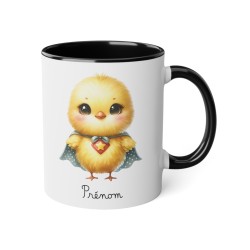 Mug tasse enfant personnalisable avec prénom - Céramique - Cadeau unique - Animaux super héros poussin - France