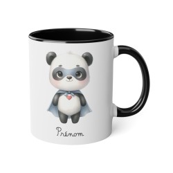 Mug tasse enfant personnalisable avec prénom - Céramique - Cadeau unique - Animaux super héros panda - France