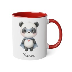 Mug tasse enfant personnalisable avec prénom - Céramique - Cadeau unique - Animaux super héros panda - France