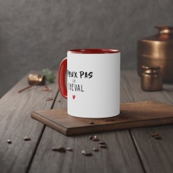 Mug céramique à message - Idée cadeau Original et imprimé sport passion équitation - J'peux pas j'ai cheval