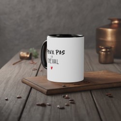 Mug céramique à message - Idée cadeau Original et imprimé sport passion équitation - J'peux pas j'ai cheval