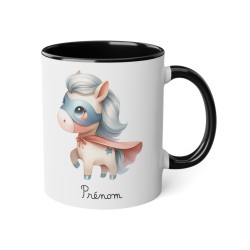 Mug tasse enfant personnalisable avec prénom - Céramique - Cadeau unique - Animaux super héros licorne - France