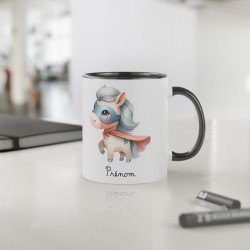 Mug tasse enfant personnalisable avec prénom - Céramique - Cadeau unique - Animaux super héros licorne - France