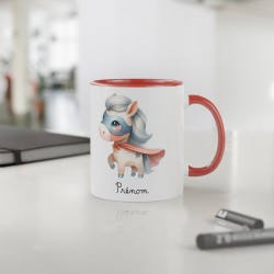 Mug tasse enfant personnalisable avec prénom - Céramique - Cadeau unique - Animaux super héros licorne - France