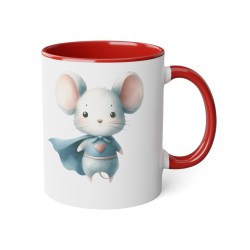 Mug tasse enfant personnalisable avec prénom - Céramique - Cadeau unique - Animaux super héros souris - France