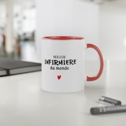 Mug céramique - Tasse Drôle et Originale - Idée cadeau pour soignants - Meilleure infirmière du monde - France